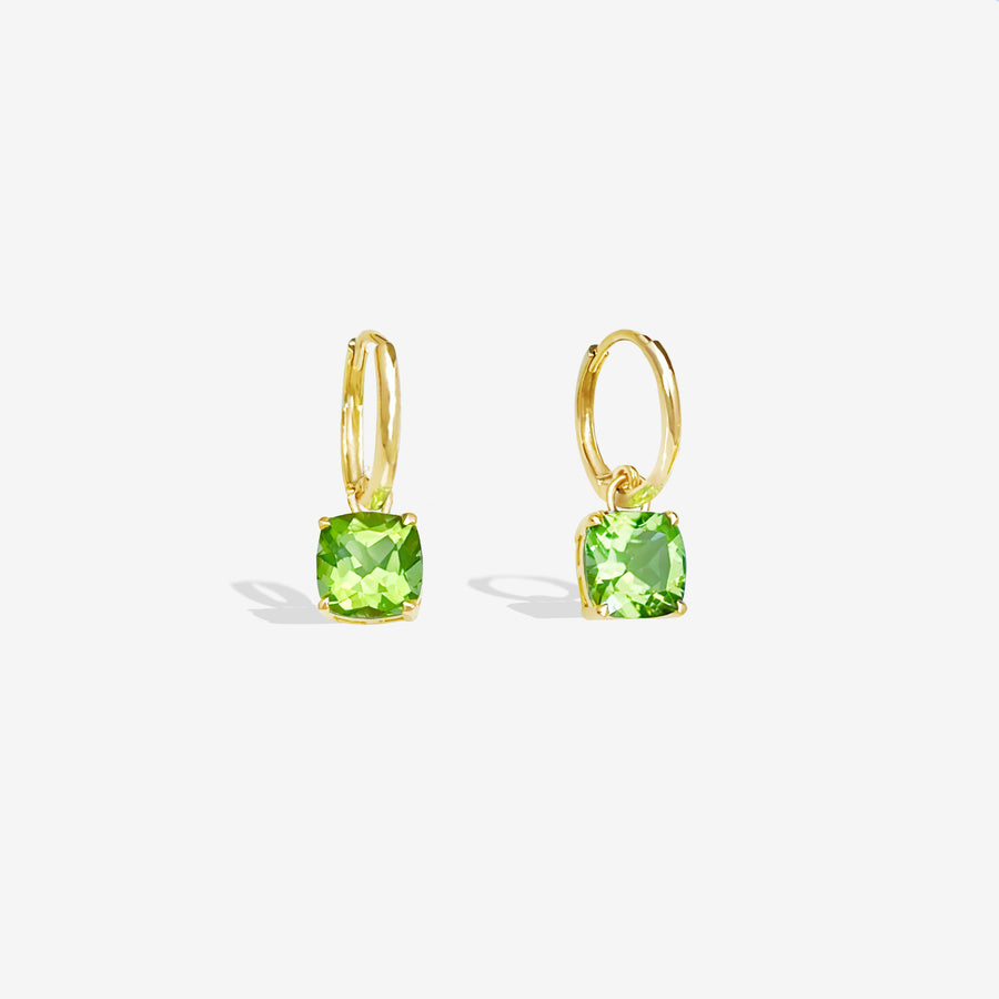 14k Solid Gold 1.6ct Natural Peridot Drop Earrings