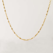 14k Solid Gold Petal Chain Necklace