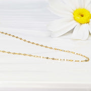 14k Solid Gold Petal Chain Necklace