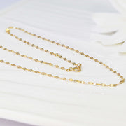 14k Solid Gold Petal Chain Necklace
