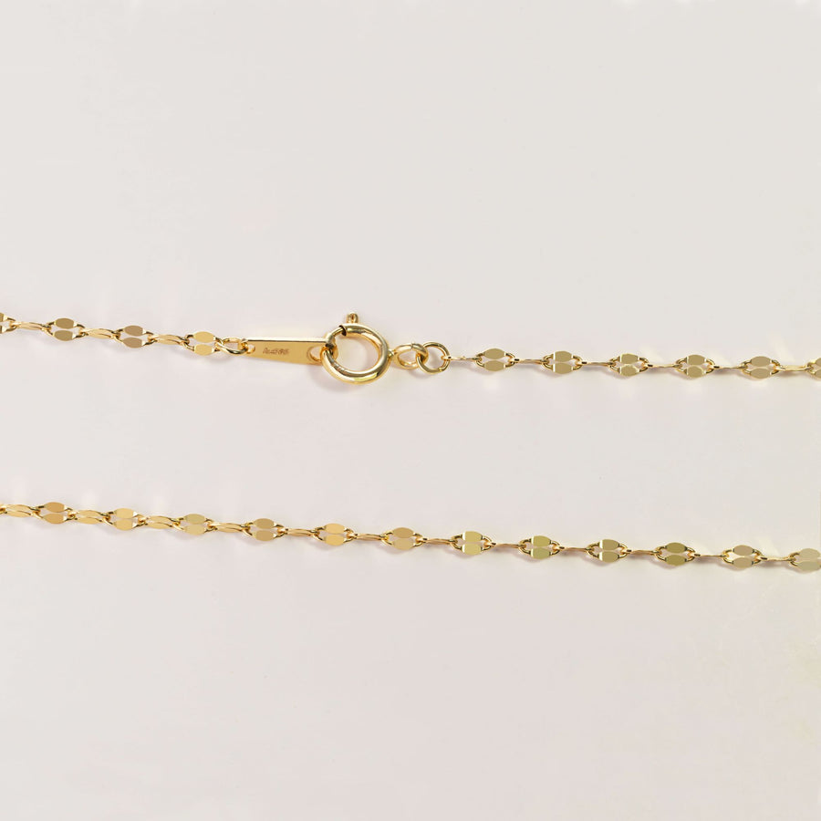 14k Solid Gold Petal Chain Necklace