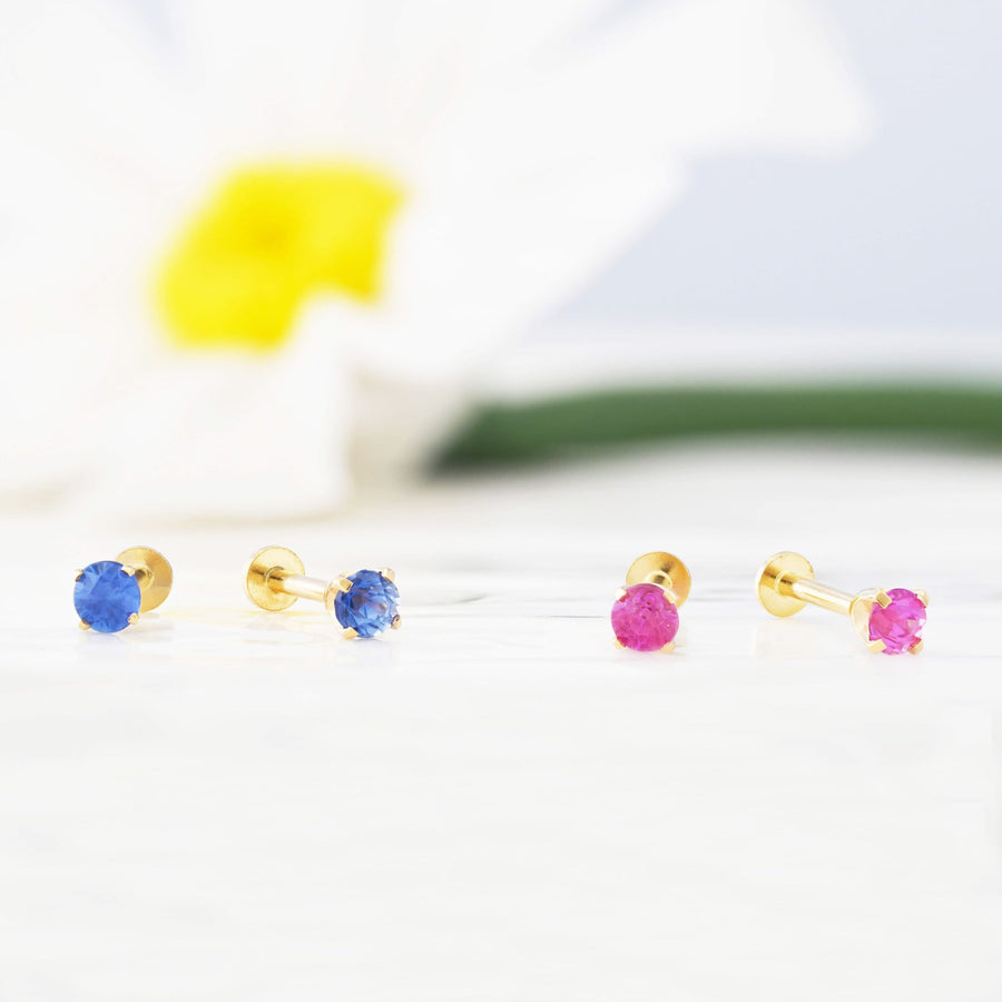 Aurore Pink Sapphire Flat-Back Stud