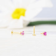 Aurore Pink Sapphire Flat-Back Stud