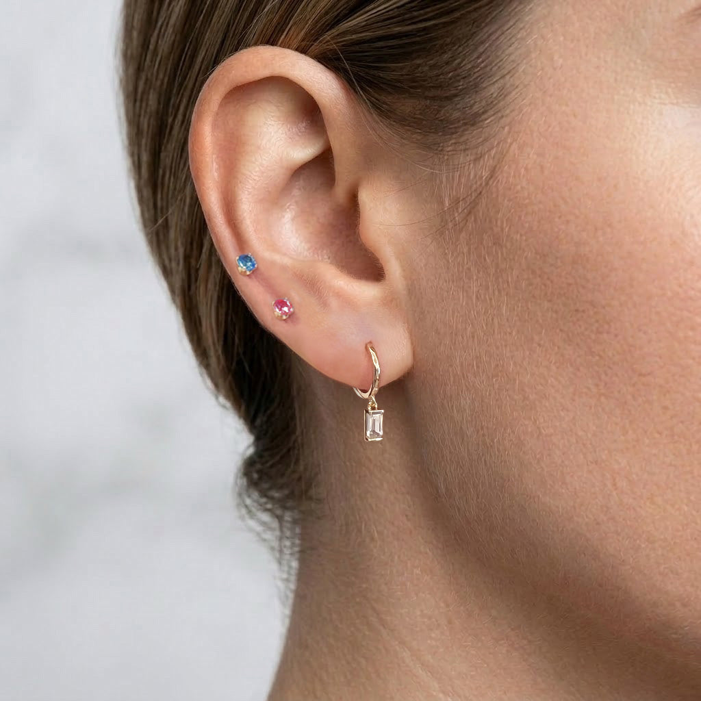 Aurore Pink Sapphire Flat-Back Stud