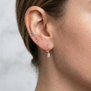 Aurore Pink Sapphire Flat-Back Stud