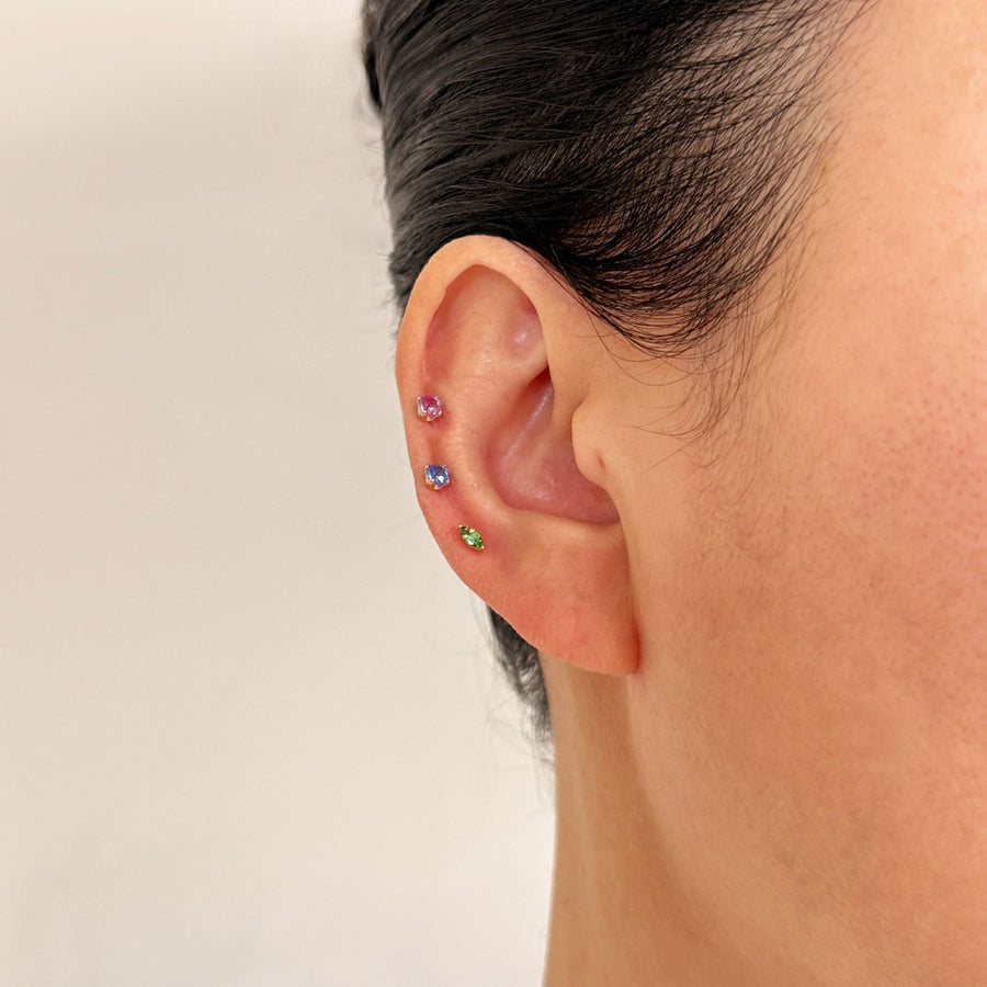 Aurore Pink Sapphire Flat-Back Stud