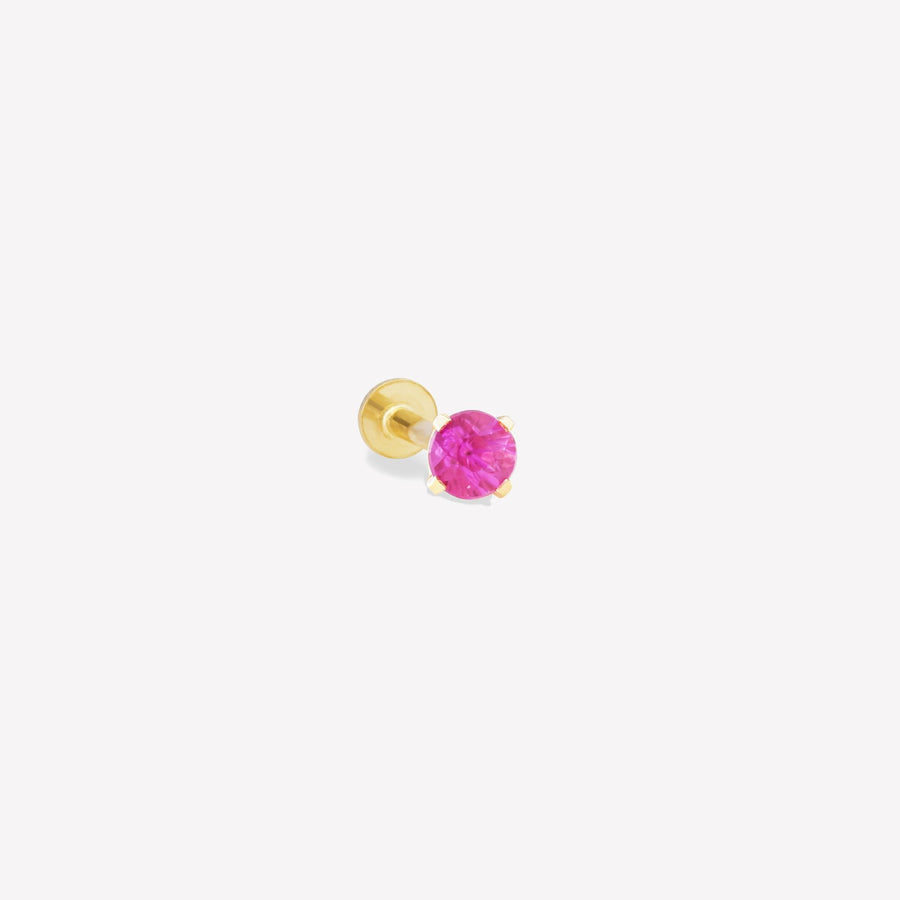 Aurore Pink Sapphire Flat-Back Stud