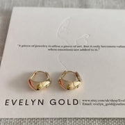 14k Solid Gold Diamond Shaped Geometric Hoop Earrings