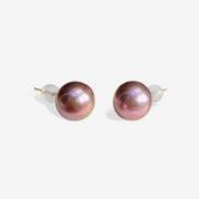 Rare Top Grade Freshwater Purple Pearl Stud Earrings