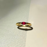 18k Vivid Red Natural Marquise Cut Ruby Ring