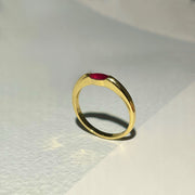 18k Vivid Red Natural Marquise Cut Ruby Ring