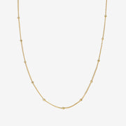 14k Solid Gold Satellite Beaded Necklace