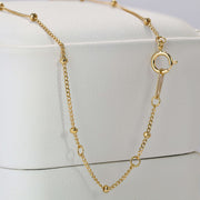 14k Solid Gold Satellite Beaded Necklace