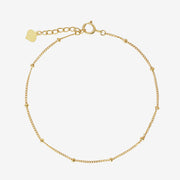 14k Solid Gold Satellite Beaded Bracelet