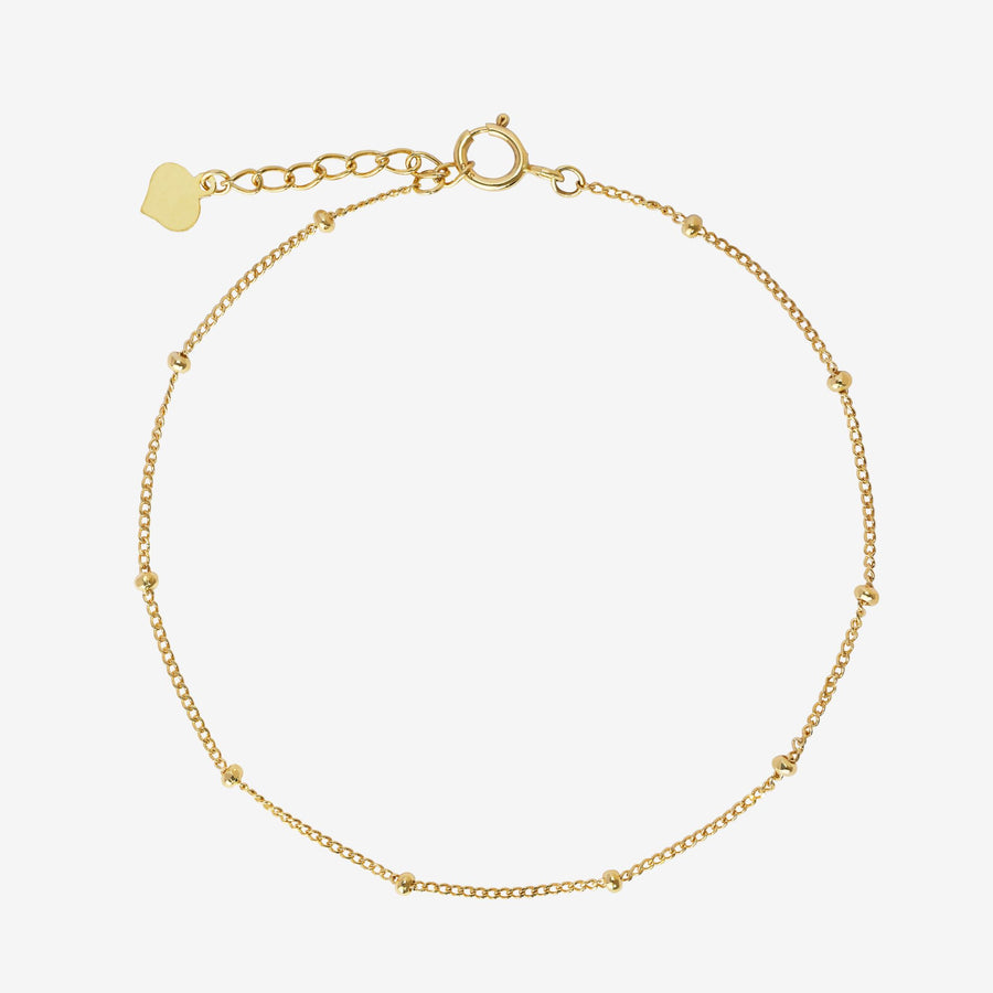 14k Solid Gold Satellite Beaded Bracelet