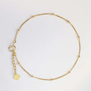 14k Solid Gold Satellite Beaded Bracelet