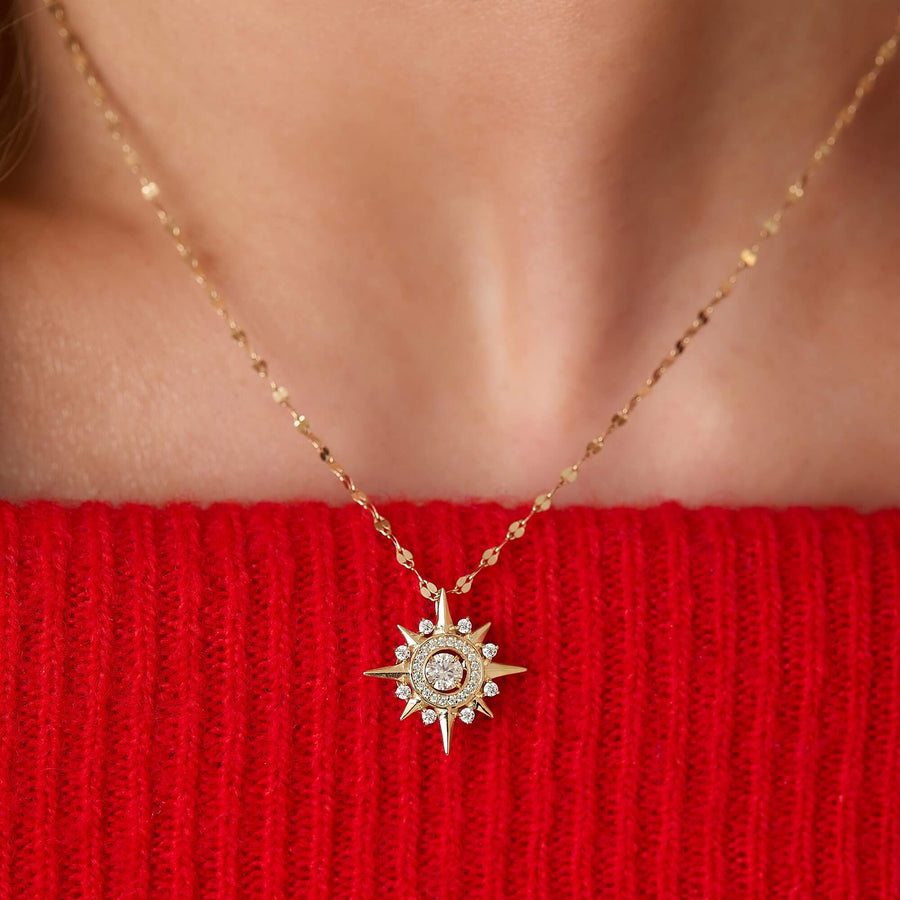 14k Solid Gold Petal Chain Necklace