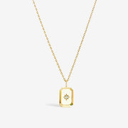 14k Rectangle Starburst Pendant Necklace