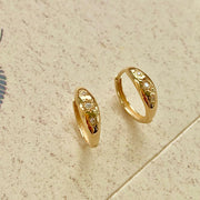 18k Natural Diamond Sunburst Huggie Earrings