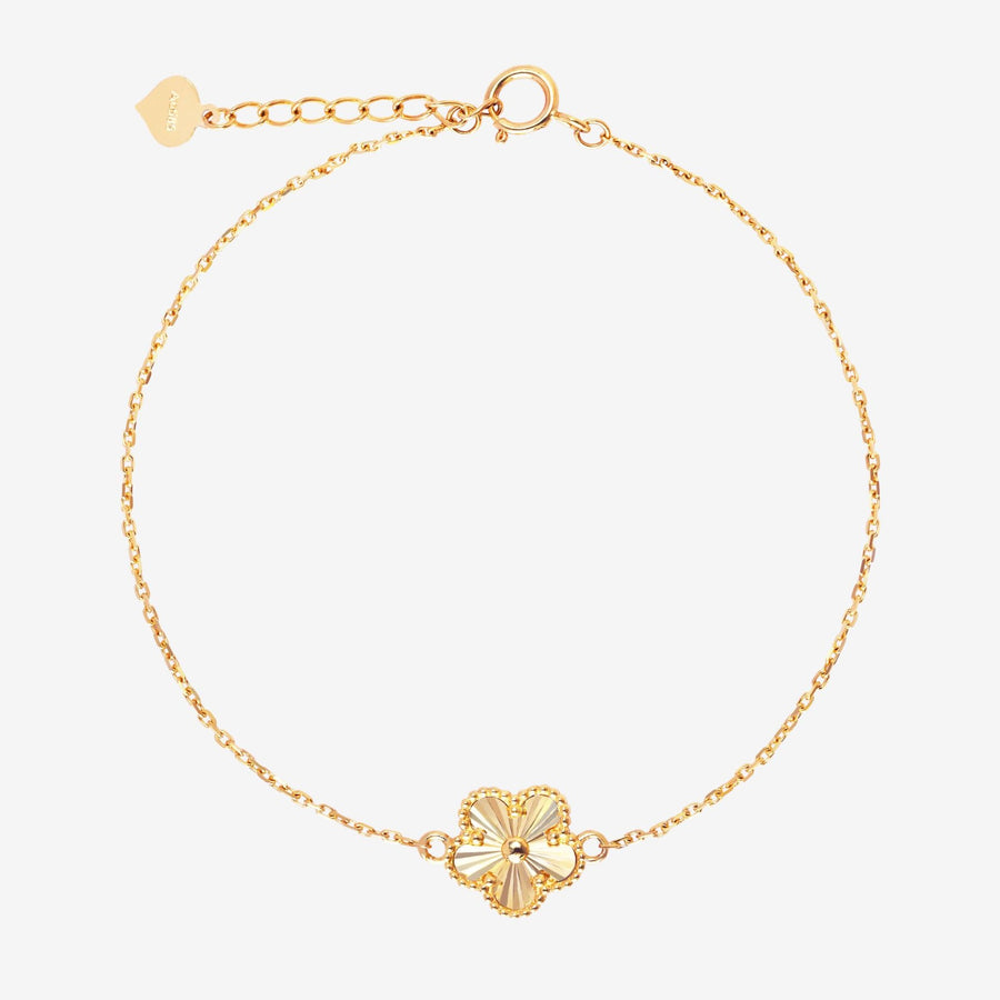 14k Solid Gold Sunray Flower Bracelet