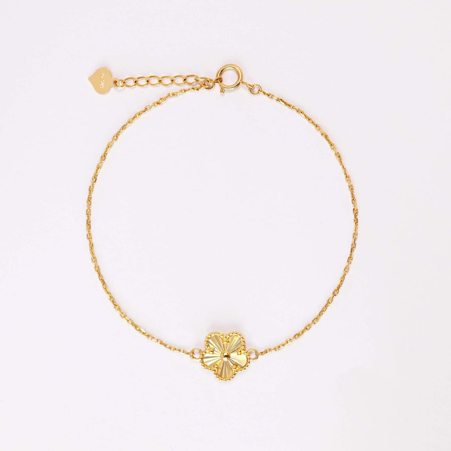 14k Solid Gold Sunray Flower Bracelet