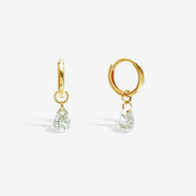 14k Solid Gold 0.5ct Teardrop Moissanite Charm Earrings