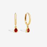 18k Natural Teardrop Ruby Charm Earrings