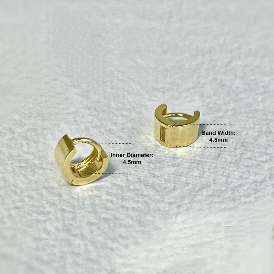 14k/18k Solid Gold 4.5mm Tiny Cartilage Hoop Earrings