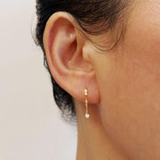 14k Solid Gold Dainty Lab Diamond Drop Earrings