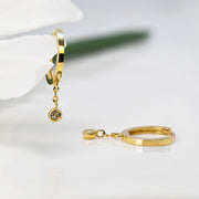 14k Solid Gold Dainty Lab Diamond Drop Earrings