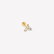 14k Lab Diamond Iris Piercing Earring Flat Back