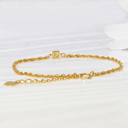 18k Solid Gold Lab-Grown Diamond Rope Chain Bracelet