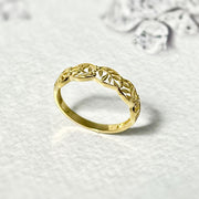 Filigree Vine Band Ring in 14k/18k Solid Gold