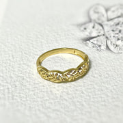 Filigree Vine Band Ring in 14k/18k Solid Gold