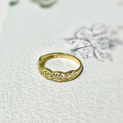 Filigree Vine Band Ring in 14k/18k Solid Gold